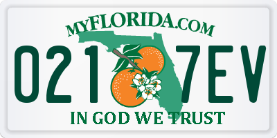FL license plate 0217EV