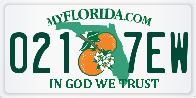 FL license plate 0217EW