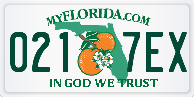 FL license plate 0217EX