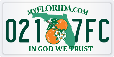 FL license plate 0217FC