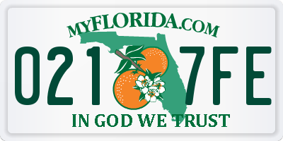FL license plate 0217FE