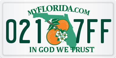 FL license plate 0217FF
