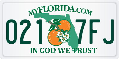 FL license plate 0217FJ