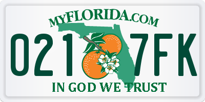 FL license plate 0217FK
