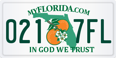 FL license plate 0217FL