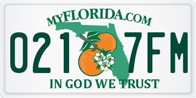 FL license plate 0217FM