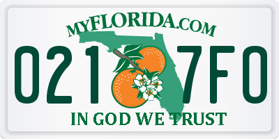 FL license plate 0217FO