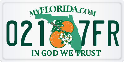 FL license plate 0217FR
