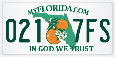 FL license plate 0217FS