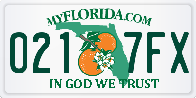 FL license plate 0217FX