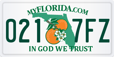 FL license plate 0217FZ