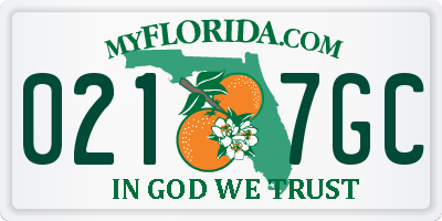 FL license plate 0217GC