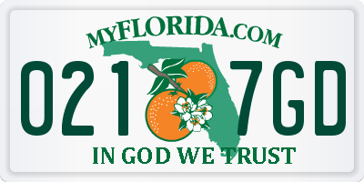 FL license plate 0217GD