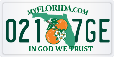 FL license plate 0217GE