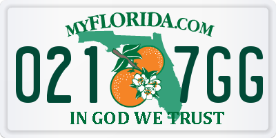 FL license plate 0217GG