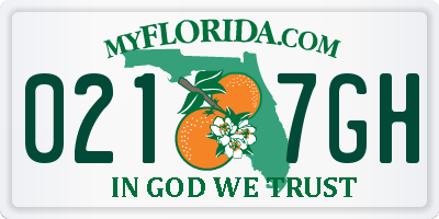 FL license plate 0217GH