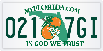 FL license plate 0217GI