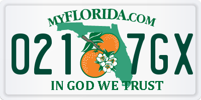 FL license plate 0217GX