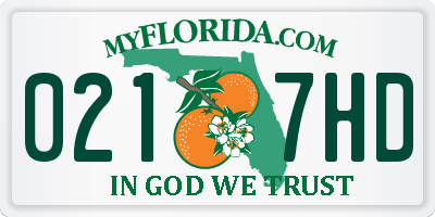 FL license plate 0217HD