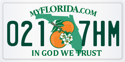 FL license plate 0217HM