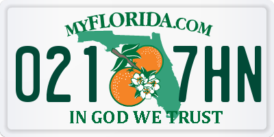 FL license plate 0217HN