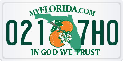 FL license plate 0217HO
