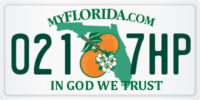 FL license plate 0217HP