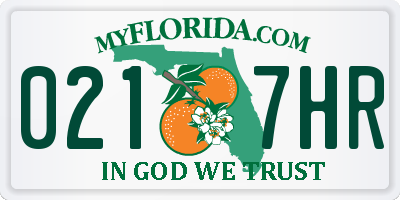 FL license plate 0217HR