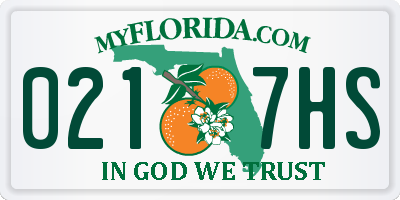 FL license plate 0217HS