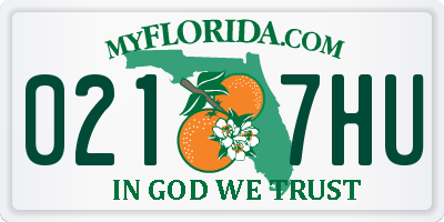 FL license plate 0217HU