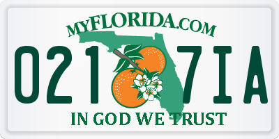 FL license plate 0217IA
