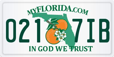 FL license plate 0217IB