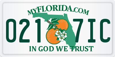 FL license plate 0217IC