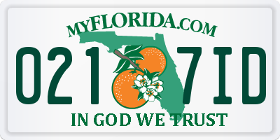 FL license plate 0217ID