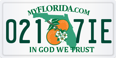 FL license plate 0217IE