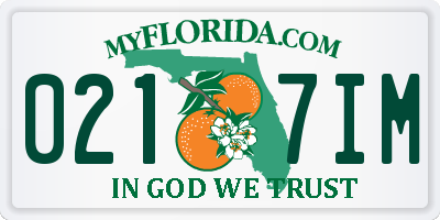 FL license plate 0217IM