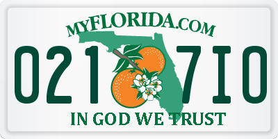 FL license plate 0217IO