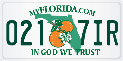 FL license plate 0217IR