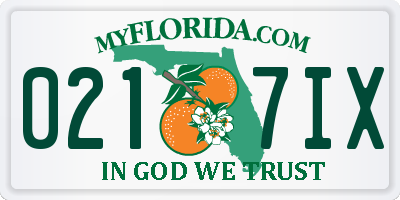 FL license plate 0217IX
