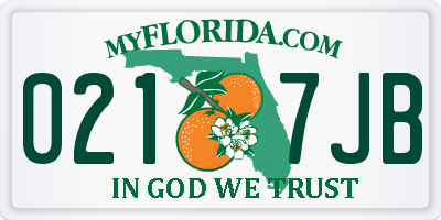 FL license plate 0217JB