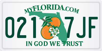 FL license plate 0217JF