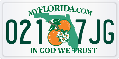 FL license plate 0217JG