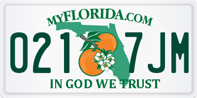 FL license plate 0217JM
