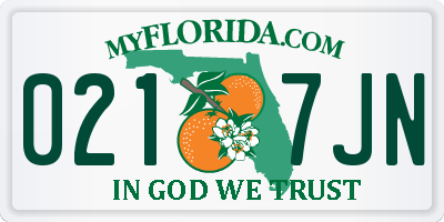 FL license plate 0217JN