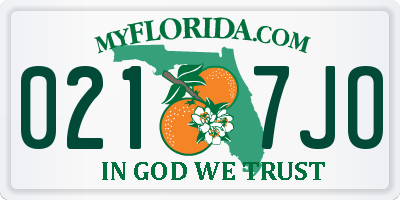 FL license plate 0217JO