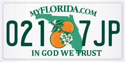 FL license plate 0217JP