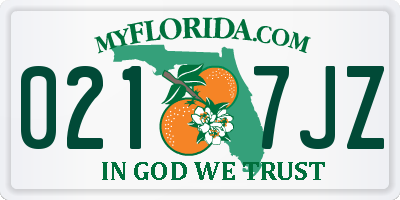 FL license plate 0217JZ