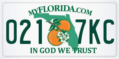 FL license plate 0217KC