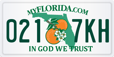 FL license plate 0217KH