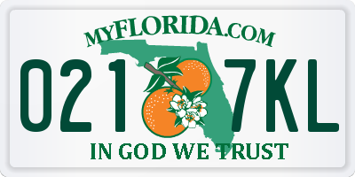FL license plate 0217KL
